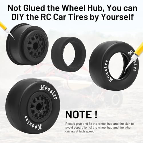 1/10 RC Short Course Racing Car Tires, daitoku 12mm Hex RC Truck Wheels and Tires for TRAXXAS Slash 4X4 2WD Redcat Rc4wd Axia ARRMA SENTON 3S Losi