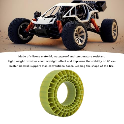 1.9Tire Inserts Silicone Rubber Insert Foam, Silicone Insert Foam Fit 1.9 Wheel Tires, Silicone Tire Inserts Fit Wheel Tires 1/10 Crawler Accessories Red (OD Green) - color: Od Green