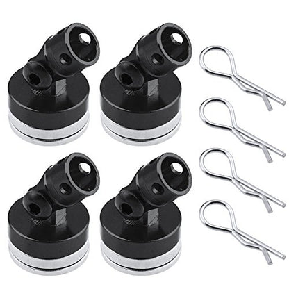 Hobbypark Aluminum Alloy Magnetic Stealth Invisible Body Post Mount for RC Hobby Model Car (Set of 4) (Black)