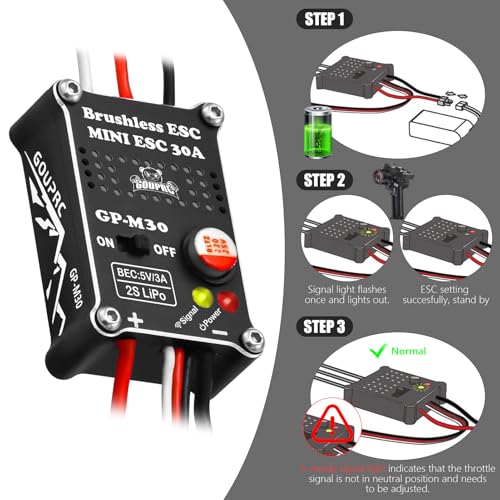 GOUPRC Upgarde 30A Brushless Esc & 2204 2400KV Brushless Outrunner Motor with Transmission for SCX24 RC Crawler Axial 1/24 RC Car Truck Black - style: 30A ESC & Clean Transmission Motor