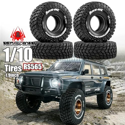 1.9 inch RC Crawler tire with Foam Insert, Suitable for 1/10 Scale FCX10, SCX10 Pro, UTB18, TRX4, Redcat Gen8, 7VS4-10 RC Crawler Cars