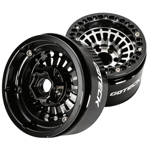 GOTECK RC Rims 1.9 Inch Beadlock Wheel Negative Offset -10mm CNC Aluminum Wheel Rim Wheel Hub 4pcs-Set for Axial SCX10 Pro TRX4 VS4-10 Gen8 RC4WD 1/10 RC Crawler Car - color: Gs11