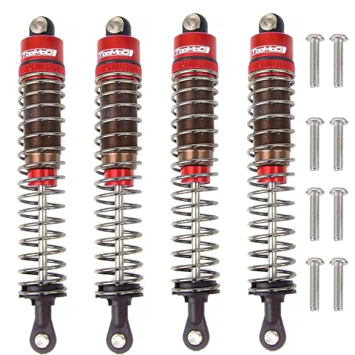 90MM Oil Shock Absorbers Upgrade Compatible with 1/10 RC Crawlers | Fits Tamiya ClodBuster / Bullhead / TRX4 / Axial / D90 - Oil Damper Upgrade - Red - color: Red