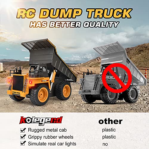 kolegend Remote Control Dump Truck RC Truck Construction Vehicle Truck Toys with Rechargeable Battery for Toddlers Kids Boys and Girls - style: Dump Truck