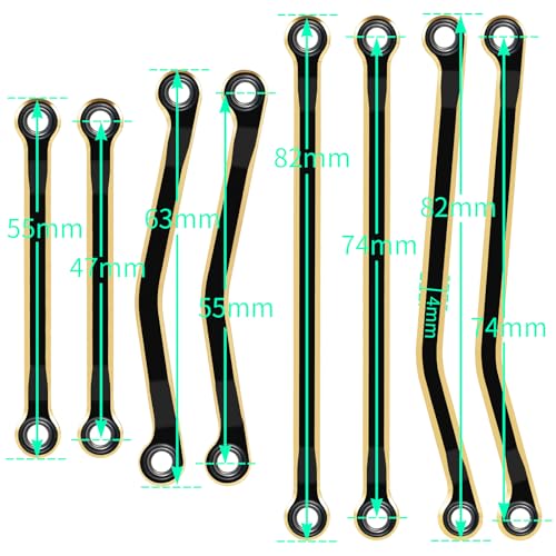 LGS High Clearance Link Set for Tra-xxas 1/18 TRX4M High Trail K10 F150 | 1: 18 RC Crawler Brass Coating Linkage Deadbolt Links Upgrade Parts