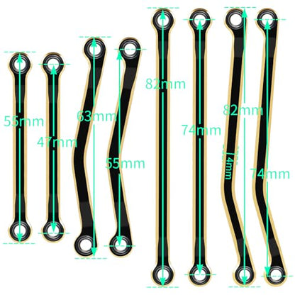 LGS High Clearance Link Set for Tra-xxas 1/18 TRX4M High Trail K10 F150 | 1: 18 RC Crawler Brass Coating Linkage Deadbolt Links Upgrade Parts