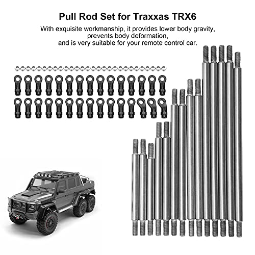 RC Pull Rod Link Rod Set, RC Metal Link Tie Rod Pull Rod with End Ball Set Lower Body Weight for G63 6WD 1/10 RC Car