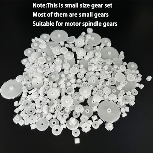 200PCS Module 0.5 Plastic Gear Single Gear Spindle Gear Small Motor Gears for DC Motor RC Car Robot DIY Model Toy Parts (White) - color: White