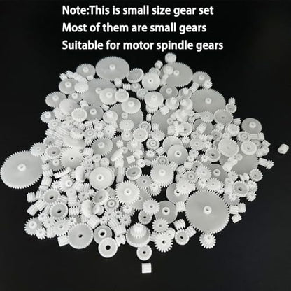 200PCS Module 0.5 Plastic Gear Single Gear Spindle Gear Small Motor Gears for DC Motor RC Car Robot DIY Model Toy Parts (White) - color: White