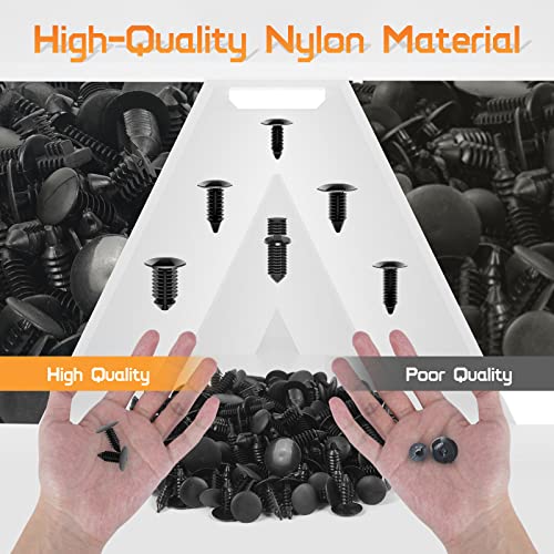 OTUAYAUTO 147PCS Universal Nylon Bumper Shield Retainer | 6 Most Common Sizes Car Body Shield Retainer Fastener Clips and Double End Xmas Tree Retainers Clips with Fasteners Remover - size: Universal (147 pieces)