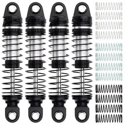 RC Car Shock Absorbers Compatible with TRX4M 1/18 RC Crawler Car Upgrade Parts Replacement Accessories 4PCS 52mm Aluminum Front Rear Shocks Absorbers(Black) - color: Black