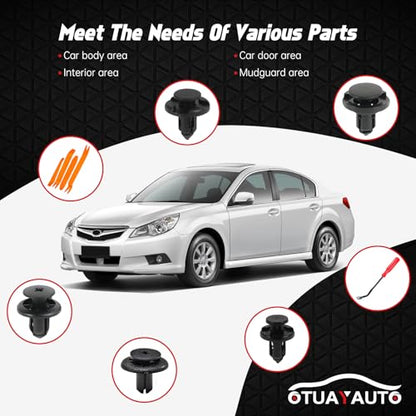 OTUAYAUTO 390Pcs Car Rivets Fasteners Kit, 18 Most Popular Sizes Clips | Replacement for Subaru Forester BRZ Impreza Toyota, Body & Interior Retainer Clips, Auto Push Pin Rivets OEM 909140059 - size: 390Pcs 18 Sizes Clips with 5 Removers for Subaru