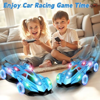 SASBSC Remote Control Car for Boys 4-7 8-12 Drift Rc Cars with 360° Rotation, Spray, Music & Lights 1:12 Rechargeable Rc Car Toys 10-12km/h Sport Race Toy Cars Gifts for Kids (Blue) - color: Blue