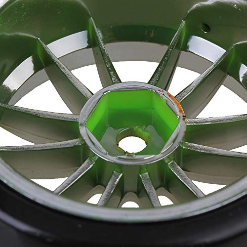 Mxfans 4PCS RC1/10 On Road Car Drift Smooth Wheel Tires & Plastic Plating Golden 12-Spoke Wheel Rims