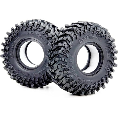 1.0 Tires 58mm All Terrain Crawler tire 4-Pack Fit TRX4M SCX24 | Super soft sticky mud terrain 1.0'' tyre,premium upgrade replacement parts For 1/18 & 1/24 RC crawlers Trucks - style: 1.0 All Terrain Tires-58mm Tall