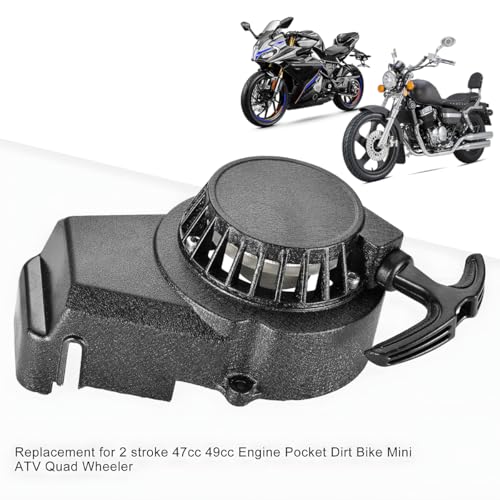 Motorcycle Recoil Pull Starter, Motorbike Engine Pull Start Recoil Starter Ignition Coil, Compatible with 47cc 49cc 50cc 2 Stroke Engines SX50 KT50 Mini Dirt Bike Quad ATV