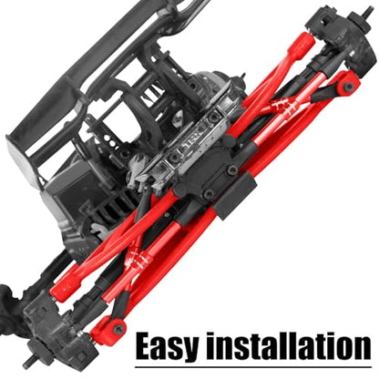 RC Adjustable Turnbuckles Links Upgrades Parts for 1/16 Mini E-Revo Summit Truck RC Car.Aluminum Front Rear Adjustable Turnbuckles Camber Links Toe Link Hops Up,Red - color: Red(for 1/16)