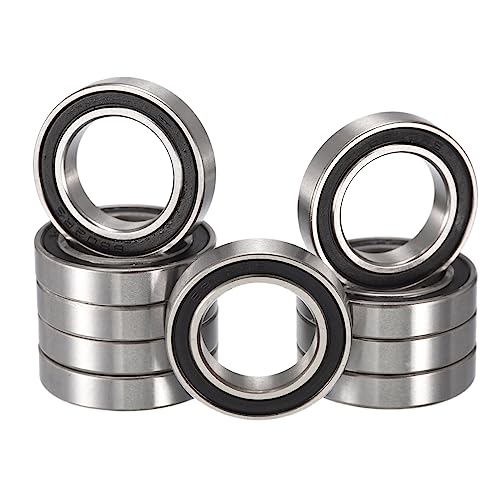 6802-2RS Deep Groove Ball Bearings, ID 15mm x OD 24mm x Width 5mm Double Rubber Sealed Ball Bearing Pre-Lubricated Chrome Steel Z2 Lever 10pcs - size: 6802-2RS 15x24x5mm