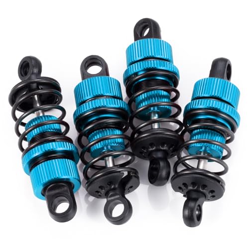 4Pcs JGGZONE 1:10 50mm RC Oil Filled Shock Absorbers Assembled Kit Compatible with Tamiya TT01 TT02 M03 M04 M05 M06 1:10 On Road Car Upgrades Replace Parts (Blue, 50MM) - color: Blue, size: 50MM