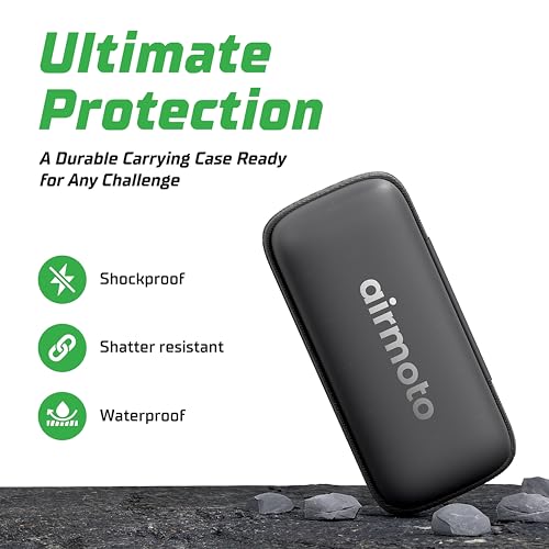 Airmoto Carrying Case for Handheld Tire Inflators, Container Only | Durable Hard Case with Mesh Pocket for Accessories – Compatible with Most Handheld Inflators