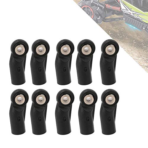 Dilwe 10PCS M4 Rod End Linkage Ball Fit for Axial SCX 1/10 RC Car Crawler, M4 Link Rod End Joint Steering Linkage Ball RC Car Ball End RC Accessories(Side Bent)