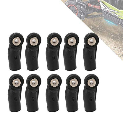 Dilwe 10PCS M4 Rod End Linkage Ball Fit for Axial SCX 1/10 RC Car Crawler, M4 Link Rod End Joint Steering Linkage Ball RC Car Ball End RC Accessories(Side Bent)