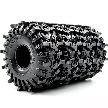 1.0 Tires - 70 * 27mm Tall Batwings 4-Pack Fits TRX4M SCX24 | Super soft sticky mud crawler tire with foam inserts, For 1/24 SCX24 & 1/18 TRX4M High Trail micro RC Crawlers Upgrades - size: 1.0 tires - 70mm Tall