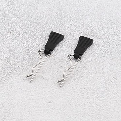 8PCS RC Body Clips Bent Springy R Pins for 1/8 1/10 1/12 RC Car Secure Shell Pin & Mounting Bracket Set RC Model Bent Body Clamp Accessories Black