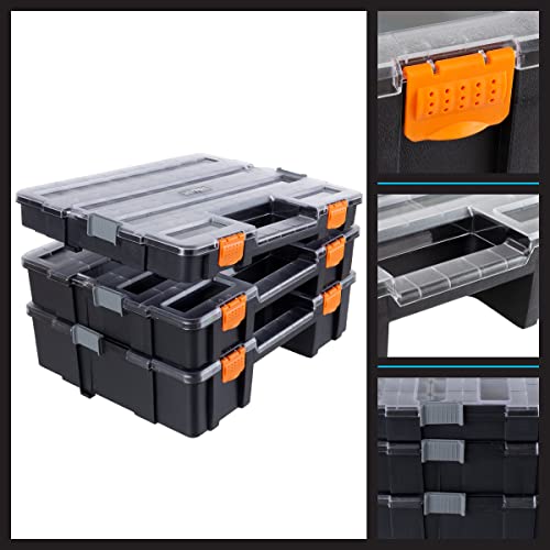 Stalwart Tool Box Organizer - 3-in-1 Portable Small Parts Organizer, Gray