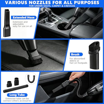 21PCS Car Detailing Kit Interior Cleaner - with Handheld Car Vacuum, Windshield Cleaning Tool, Detailing Brushes, Car Cleaning Supplies Kit for Women Men (Blue) - color: blue