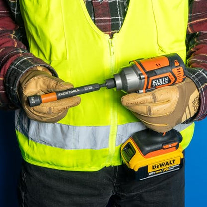 Klein Tools 32930 SAE Magnetic Impact Nut Setter Set, 6-Piece Color Coded Power Nut Driver with Extended Reach, 6 SAE Sizes - size: 6-Inch / 6-Piece Set