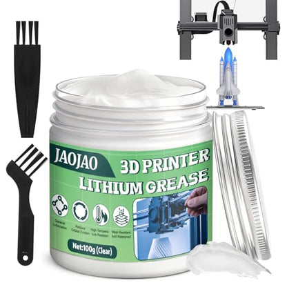 JAOJAO 3D Printer Grease,Reduces Friction & Protects Rails & Bearings, 100g | 3D Printer Lubricant for Lead Screws, X/Y/Z Axis, Gears and Other En der 3 5 V3 SE Office Home Accessories Equipment