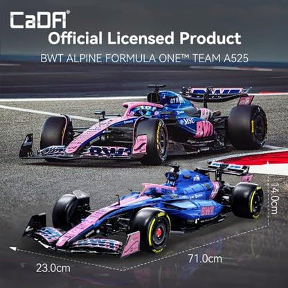 CaDA C64012W BWT Alpine F1 Team A525 2025 Formula One Race Car Building Kit, 2173PCS Large 1:8 Scale Collectible Model,Full Detailed Mechanical Functions, Building Set for Teens Adults