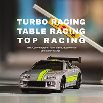 1:76 Turbo Racing Scale RC Sport Car, Table Racing Remote Control Mini Model Car Full Proportional RTR Kit Toys (C73grey) - color: C73grey