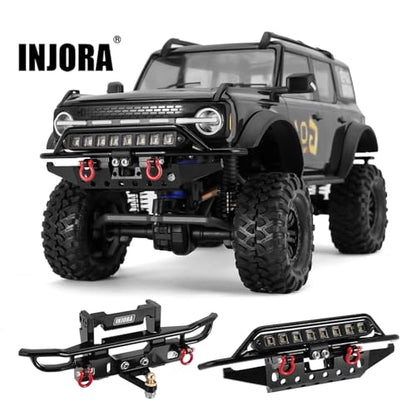 INJORA CNC Aluminum Rear Bumper for 1/18 RC Crawler TRX4M Bronco Upgrade (4M-43) - size: Rear