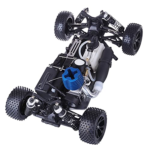 Helixsun VRX RH1006 1/10 Scale High-Speed 2.4GHz 4WD Nitro Off-Road RC Car (Equipped with Force.18 Engine) – Agile Steering, Smooth Riding Regardless of Terrain – RTF/R0070 - color: Black Red