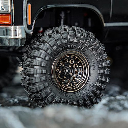 INJORA Black Coating Brass 1.0 Beadlock Wheel Tires Set for 1/24 1/18 RC - color: Black