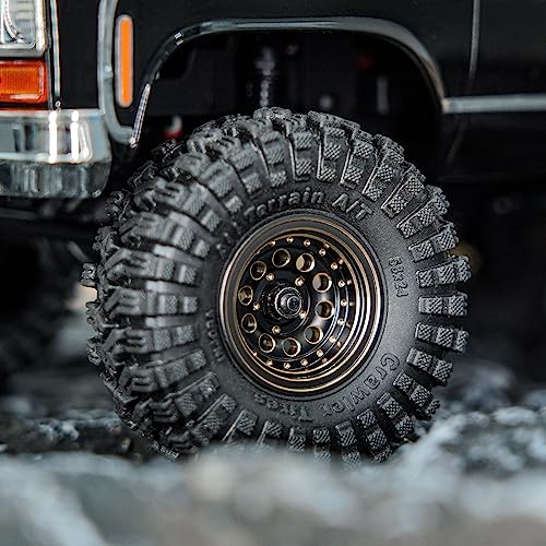 INJORA Black Coating Brass 1.0 Beadlock Wheel Tires Set for 1/24 1/18 RC - color: Black
