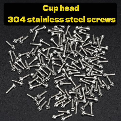 Screws Kit for SCX24 AX24 RC Car, Cup Head, 380 Pcs, 304 Stainless Steel Screws, Bearing & Screws Set with Box for 1/24 RC Crawler Car Axial SCX24 C10 Deadbolt JLU Gladiator Bronco