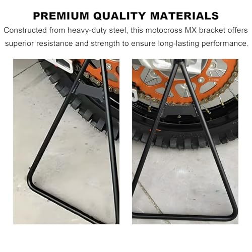 Motorcycle Triangle Stand, Heavy Duty Dirt Bike Triangle Kickstand Rear Side Wheel Holder, Solid Steel Structure Motorbike Kickstand for 80-500cc Dirtbike Supermoto Motocross