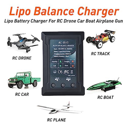 FMS LiPo Battery Charger Rc Car Airplane 2S 7.4-11.1v 3S RC Balance Charger Lithium Battery New All-in-one Charger