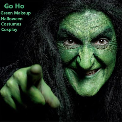 Go Ho Liquid Green Face Body Paint(2.1 oz),Green Based Water Based Face Paint and Body Paint for Airbrush Makeup Special FX, Cosplay, and Halloween Costumes Witch Makeup - color: Green