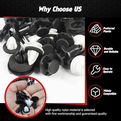 OTUAYAUTO 105PCS Replacement for Subaru Bumper Fender Retainers | 7mm 8mm 10mm 11mm Door Trim Panel Clips Compatible with Subaru BRZ WRX Ascent Outback Plastic Rivets Clips 90914-0007 - size: 100Pcs 5 Sizes Clips with 5 Remover for Subaru