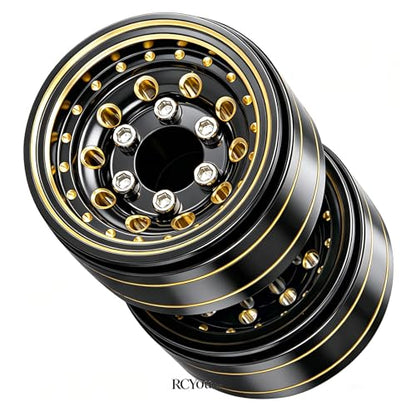 RC RC 1.0" Full Brass Beadlock Wheels Rims Set for 1/18 Trx4m 1/24 SCX24 RC Crawler Car,1.0 Beadlock Wheel Rims