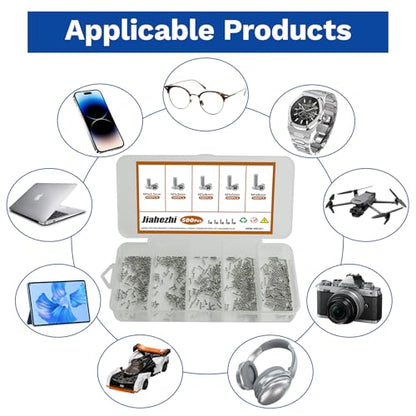 500Pcs M1 304 Stainless Steel Metric Micro Screws Nuts Assortment | M1x2.5/3/4/5/6mm Sizes, Phillips Pan Head, Fully Threaded Kit for Arduino, RC Models, Electronics, DIY Projects - size: M1x2.5/3/4/5/6 -500Pcs