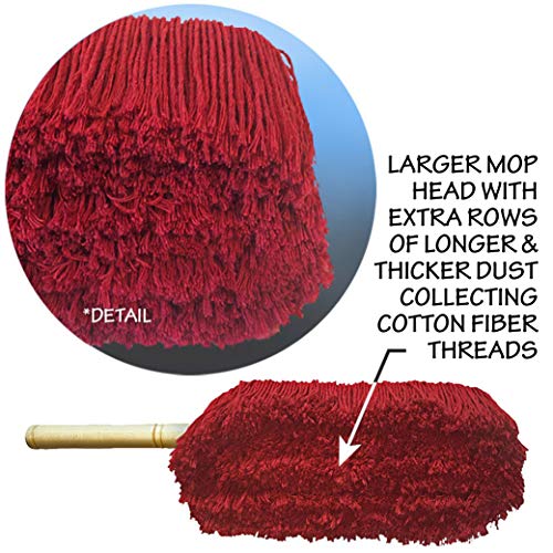 Premium Extra Large Car Duster with Durable Solid Wood Handle Includes Storage Cover - Professional Detailers Top Choice