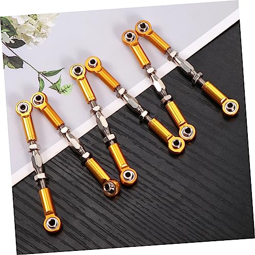 6pcs Rc Car Rod Linkage Aluminum Turnbuckle Rods CNC Milled Made of Metal for Rc Truck Buggy - color: Yellow