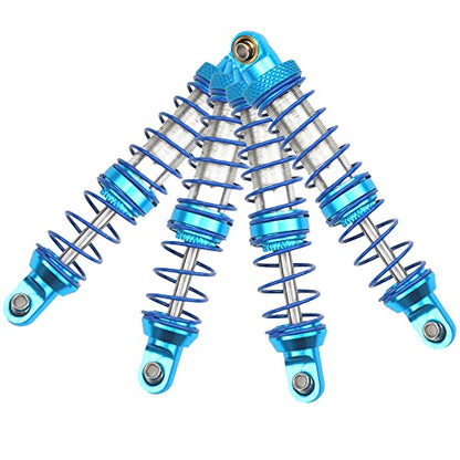 4Pcs Vgoohobby Metal Shocks Absorber Adjustable Dampers Compatible with Axial SCX10 Traxxas TRX4 D90 90046 Redcat Gen7 1/10 RC Crawler Car (Blue,80mm) - size: 80mm