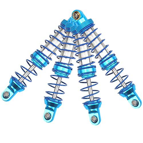 4Pcs Vgoohobby Metal Shocks Absorber Adjustable Dampers Compatible with Axial SCX10 Traxxas TRX4 D90 90046 Redcat Gen7 1/10 RC Crawler Car (Blue,80mm) - size: 80mm
