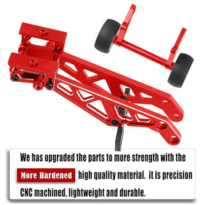 Aluminum Wing Mount & Wheelie Bar Set Upgrades Part for 1/8 Kraton 6S BLX(EXB),1/8 Notorious 6S BLX V6 Brushless RC Monster Trucks,RC Wheelie Bar Wing Mount Set,Replace ARA320758,Red - color: Red - (Aluminum Upgrades Part)